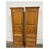 Pair of Oak Wardrobes