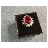 New Sterling Silver Ruby Ring