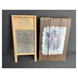 Washboard and Advertising Sign