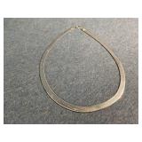 Heavy Sterling Silver 20' Herringbone Necklace