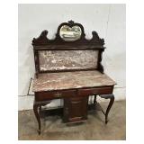 Antique Wood Marble Washstand