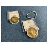 Lot of Historical Replica Coins and Bracelet