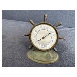 Vintage Brass Ships Wheel Desktop Thermometer