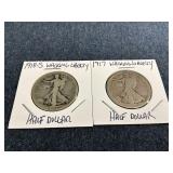 1917 & 1918-S Walking Liberty Half Dollars