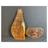 2 - Wood Carved Story Board Plaques
