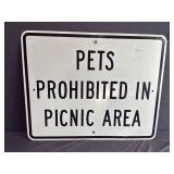 Pets Prohibited Metal Street Sign