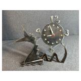 Mark Indursky Figural Iron Dragon Mantle Clock