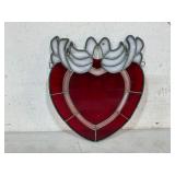 Stained Glass Dove Heart Decoration