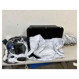 Inflatable Boat & Blankets in Tote