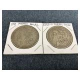 1882-O & 1891 Morgan Silver Dollars