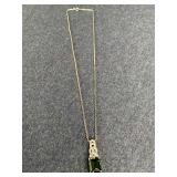 Sterling Silver 18ï¿½ Green Tourmaline Necklace