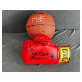 Autographed Basketball & Boxing Glove