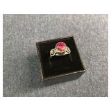 New Sterling SilverNatural Ruby Ring