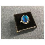 New Sterling Silver Blue Topaz Ring