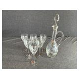 Etched Clear Glass Wine Set