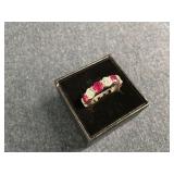 Sterling Silver Ruby Eternity Ring