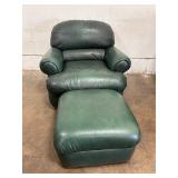 Leather Arm Chair & Ottoman Set