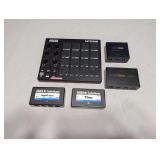 MIDI BUNDLE. AKAI PAD CONTROLLER. MIDI SOLUTIONS THRU, QUADRA THRU. DORE MIDI MERGE-5 AND MERGE-3.