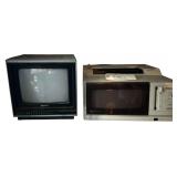 VINTAGE MAGNAVOX VIDEO WRITER WORD PROCESSOR / PRINTER AND SHARP COLOR TELEVISION/MONITOR