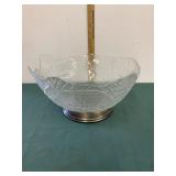 Vintage Godinger Crystal Leaf Salad Bowl Vintage Godinger Crystal Leaf Salad Bowl