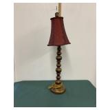 Lamp w/burgandy shade Lamp w/burgandy shade