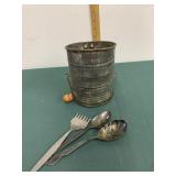 Vintage Kitchen Lot-Sifter and Stainless Steel Ute Vintage Kitchen Lot-Sifter and Stainless Steel Ute