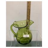 Vtg Jamestown Virginia Glass Green Mini Pitcher Vtg Jamestown Virginia Glass Green Mini Pitcher