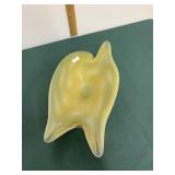 MURANO GLASS AMBER BIOMORPHIC SOMMERSO BOWL TRAY MURANO GLASS AMBER BIOMORPHIC SOMMERSO BOWL TRAY
