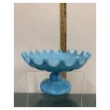 portieux vallerysthal blue milk glass footed portieux vallerysthal blue milk glass footed