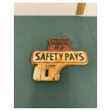 PHILLIP 66 LICENSE PLATE TOPPER Cast Iron SIGN SA/ PHILLIP 66 LICENSE PLATE TOPPER Cast Iron SIGN SA/