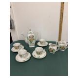 Porcelain Teapot made in Japan cups saucers more Porcelain Teapot made in Japan cups saucers more