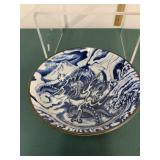 Mino Ware Japanese Dragon and Mt. Fuji pattern bow Mino Ware Japanese Dragon and Mt. Fuji pattern bow