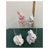 Vintage Flocked Bunny Bank Lot Vintage Flocked Bunny Bank Lot