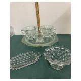 Indiana Glass Madrid Cakeplate/Sugar Creamer more