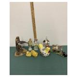 Figurine Lot-Birds, Victorian Couple, Cat and Dog
