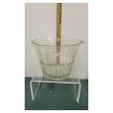 Vintage Glass Bushel Basket Handle Missing