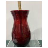 Mid Century Ruby Red Vase