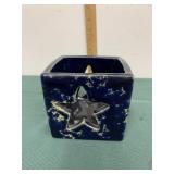 Bennington Potters Navy Agate Votive Holder