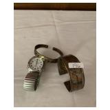 Vintage Artisan Copper Cuff Tri Color Lot w/watch Vintage Artisan Copper Cuff Tri Color Lot w/watch