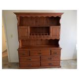 Vintage Maple Hutch Two Piece Vintage Maple Hutch Two Piece