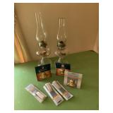 Vintage Oil Lamp Lot w/accessories Vintage Oil Lamp Lot w/accessories