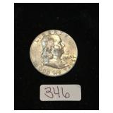 1963 Ben Franklin Half Dollar 90% Silver