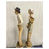 Vtg L. Toni Italian Folk Art Grandma & Grandpa Tan