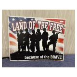 Land of the Free Metal Man Cave Decor