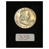 1963 Ben Franklin Half Dollar 90% Silver