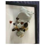 Polished Tumbled Gemstones in Velvet Pouch