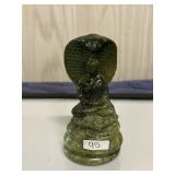 Natural Crystal Green Jade Snake Buddha