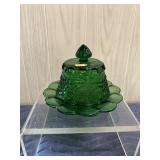 Mosser Glass Emerald Butter Dish