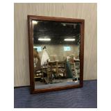 Heavy Vintage Wooden Wall Mirror