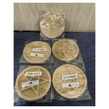 Wood Pentagram Decorative Board Crystal Holder Lot